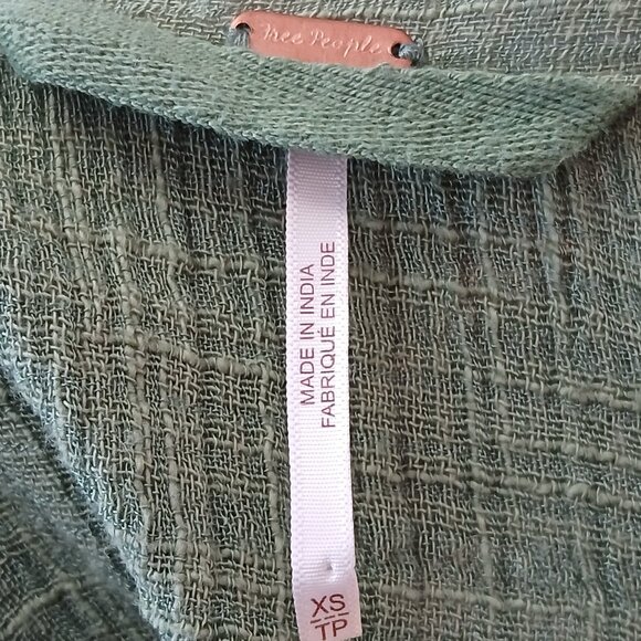 Free People Oversized Billowy Gisabelle Shirt Green Size XS - Picture 7 of 10